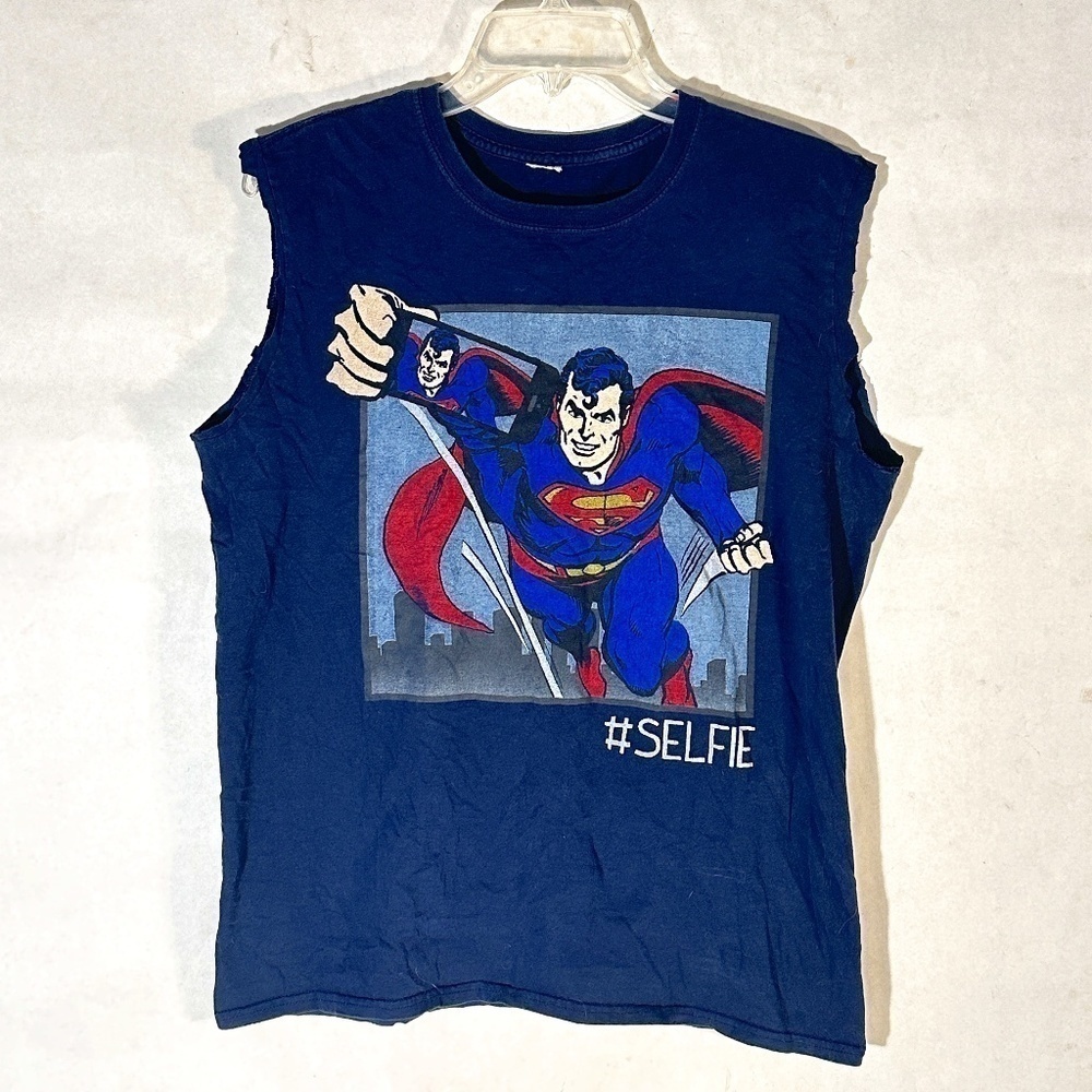 DC Comics Original Superman Selfie Sleeveless Tank Top Men T Shirt Tee